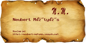 Neubert Mátyás névjegykártya