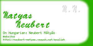 matyas neubert business card