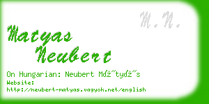 matyas neubert business card